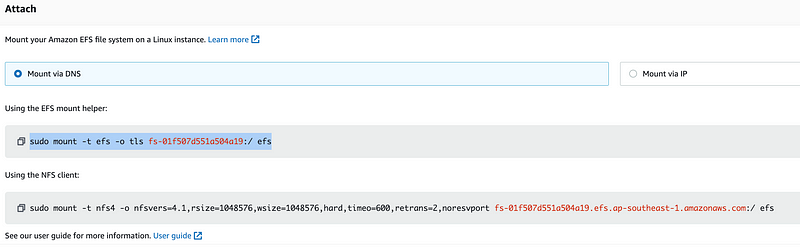 AWS EFS 連接Ec2 紀錄